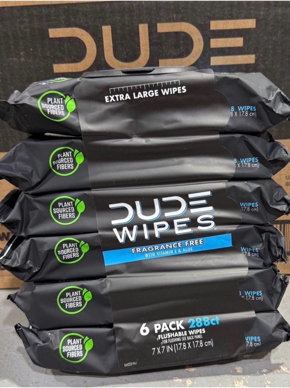 (6pk) DUDE Wipes Fragrance Free Extra Large Flushable Wipes